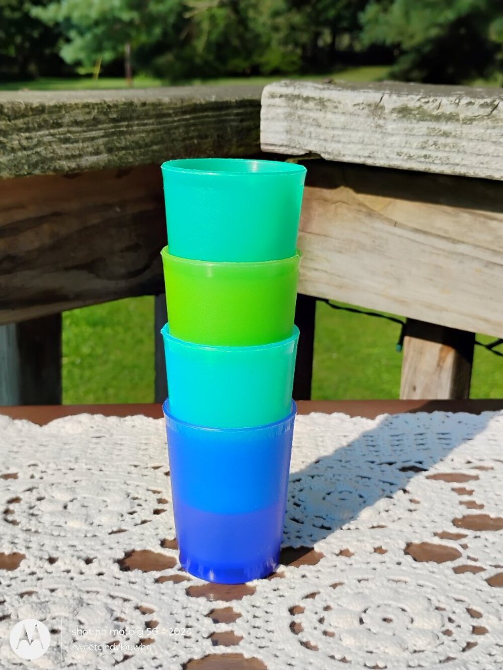 miniature Tupperware Neon tumblers mini serve toy set #1503 Set of 4 hold 2 oz